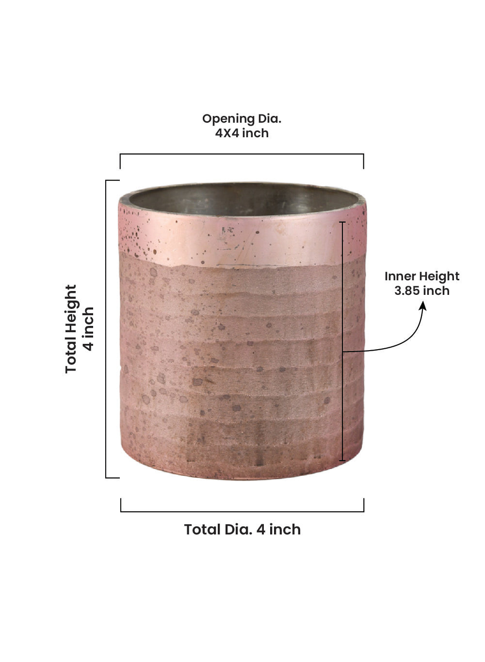 Rose Pink Glass Vase, in 2 Sizes