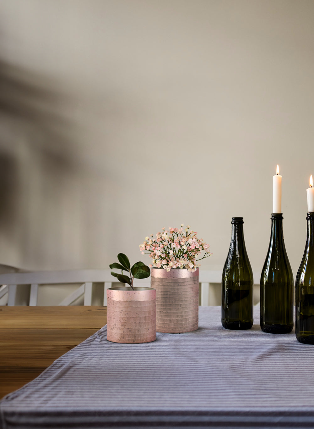 Rose Pink Glass Vase, in 2 Sizes