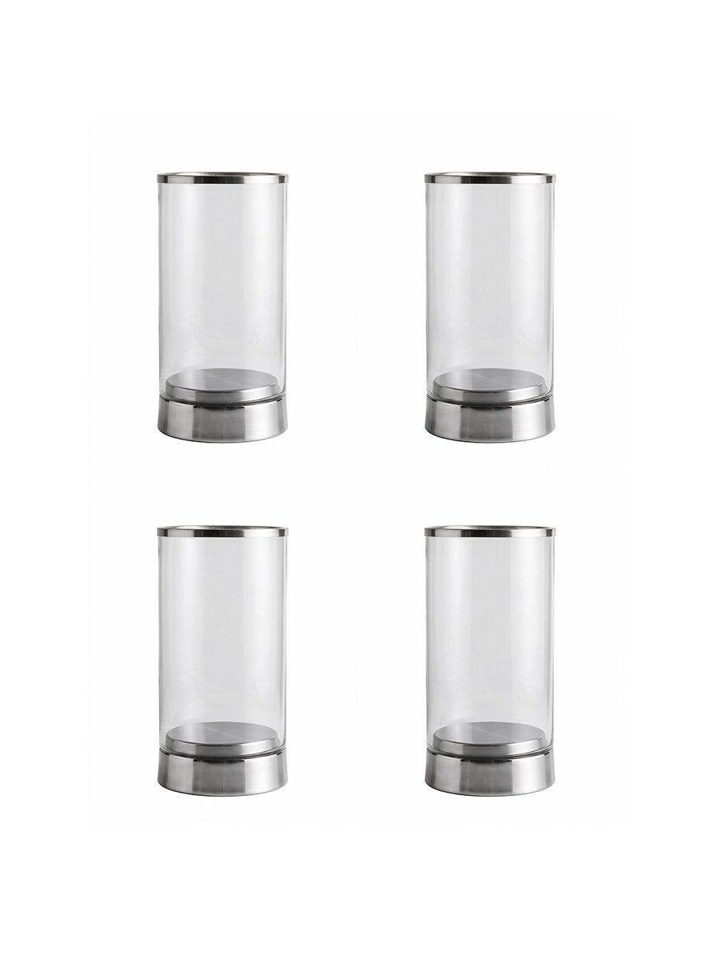 Gold Rimmed Glass Cylindrical Hurricane Collection