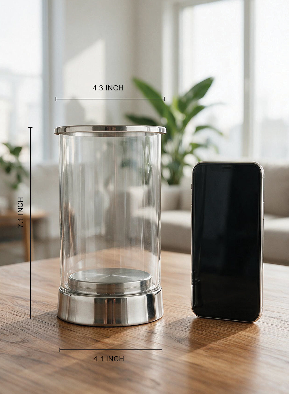 Gold Rimmed Glass Cylindrical Hurricane Collection