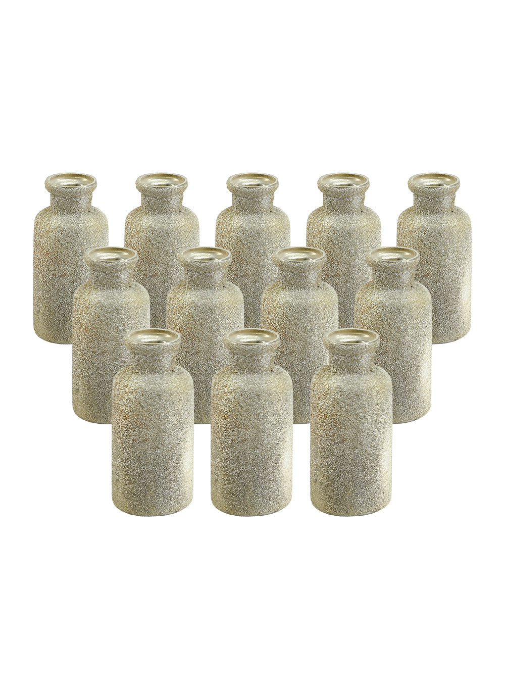 Gold Glittered Bud Vase - Stylish Flower Vases, In 2 Sets