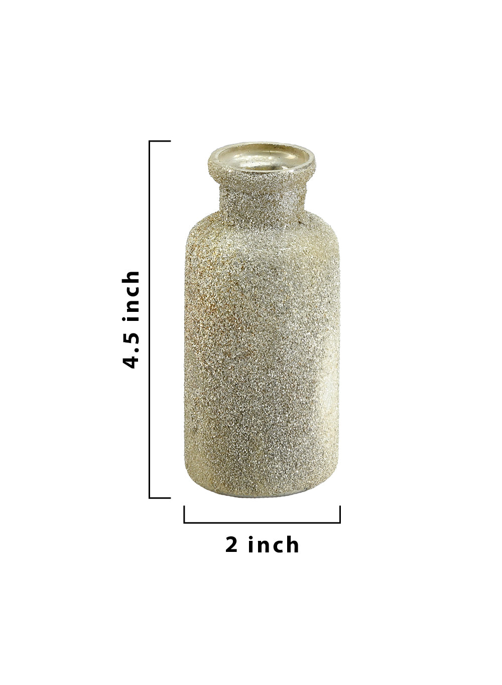 Gold Glittered Bud Vase - Stylish Flower Vases, In 2 Sets