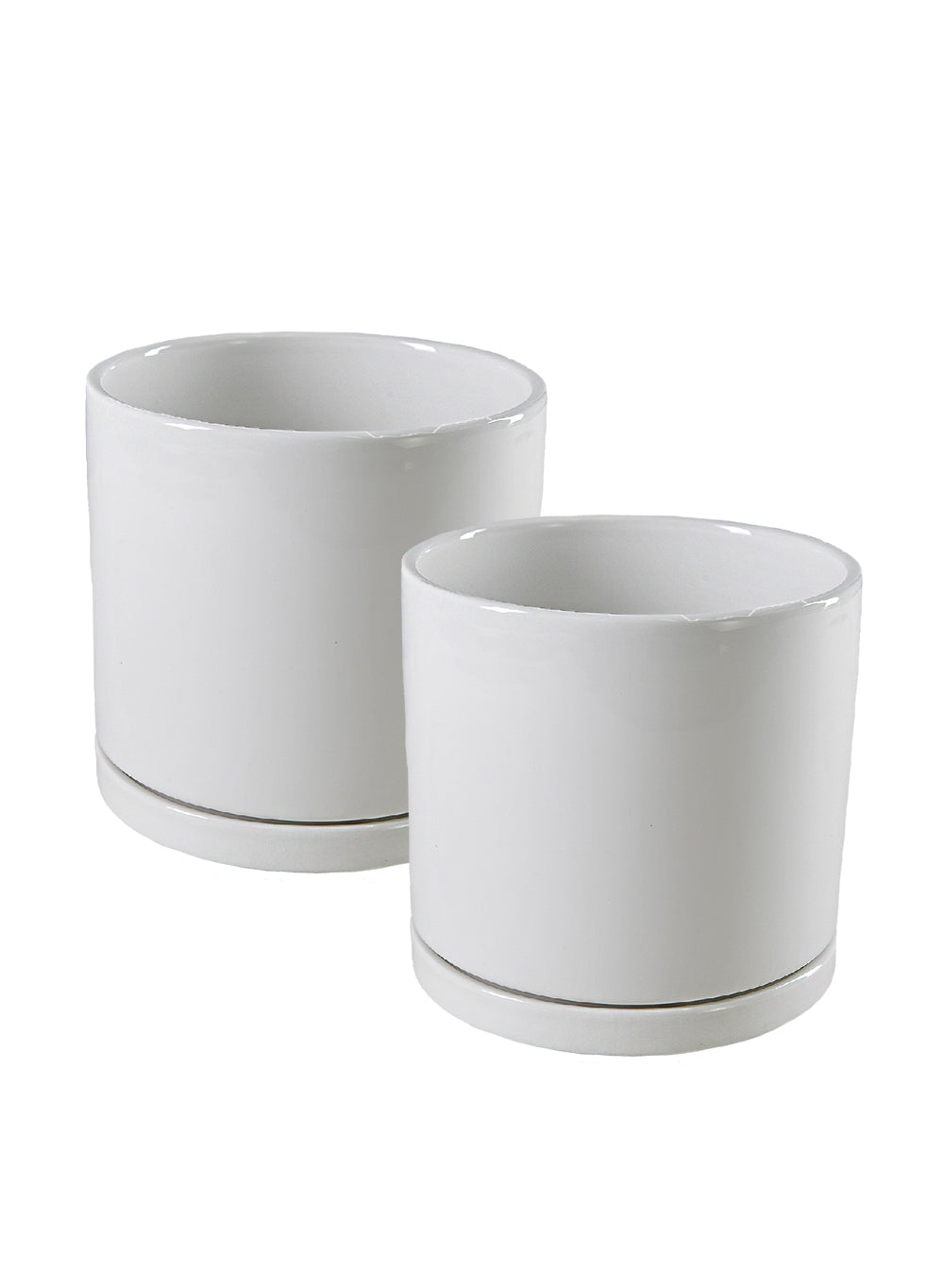 Alba White Ceramic Planter, 6.5" Diameter & 6" Tall