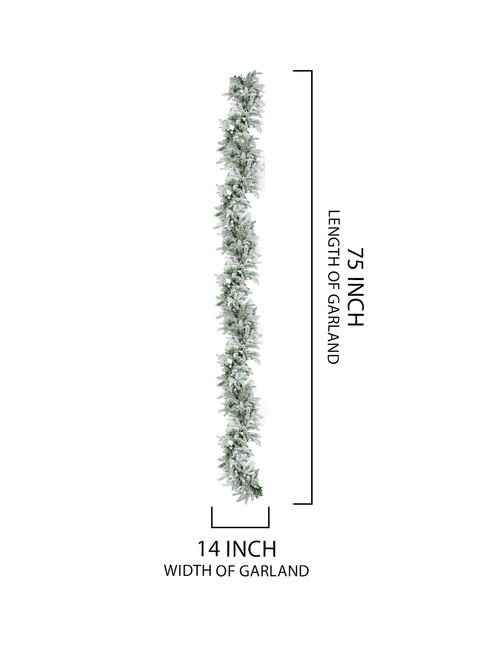 75" Pre-Lit Frosted Christmas Garland with 300 Warm White Lights