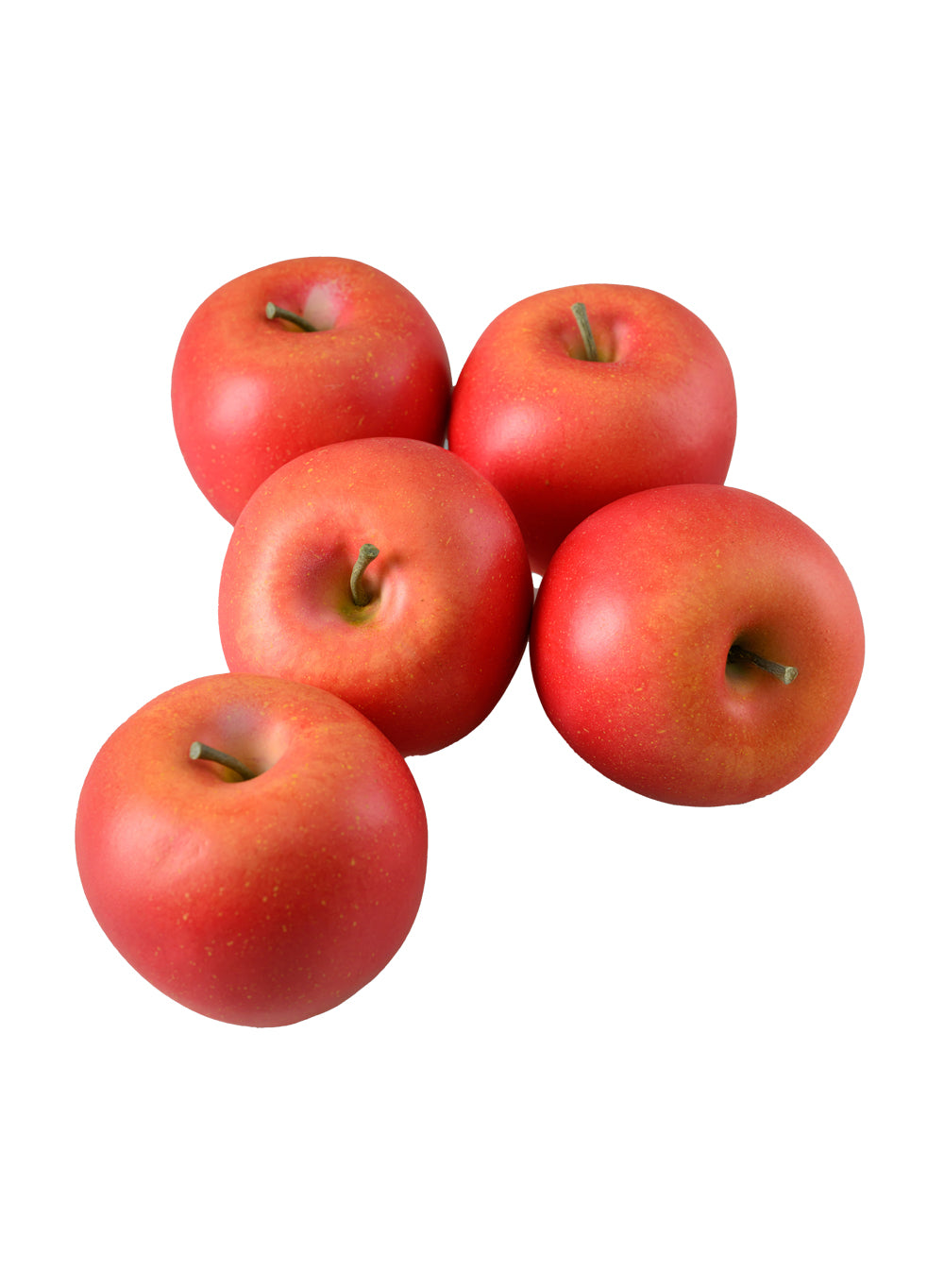 Faux Red Apple, 3" Diameter & 2.5" Tall, Pack of 5