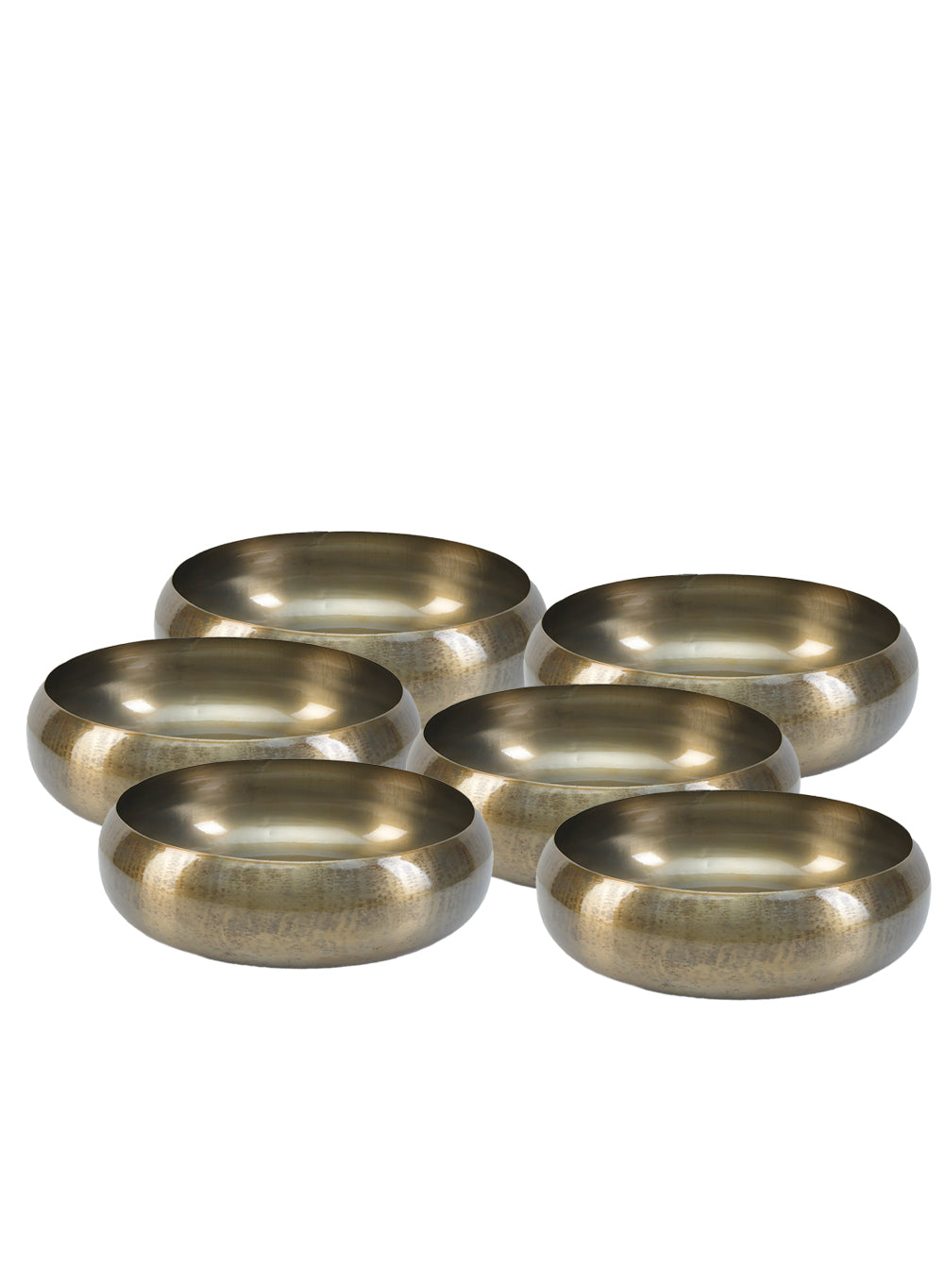 Vintage Gold Round Iron Bowl, in 2 Sizes