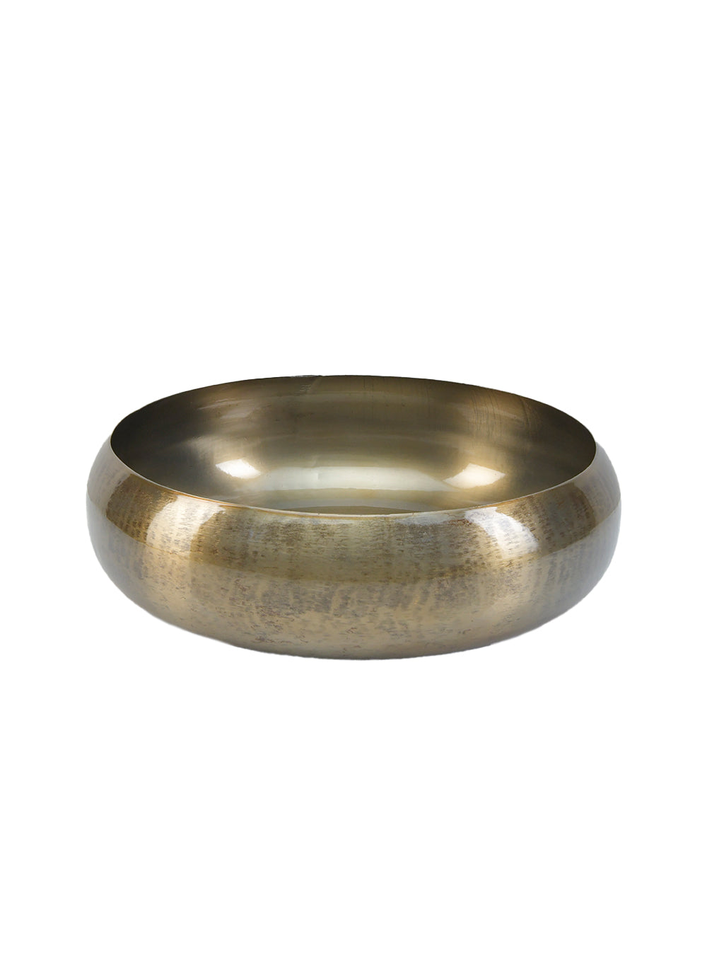 Vintage Gold Round Iron Bowl, in 2 Sizes