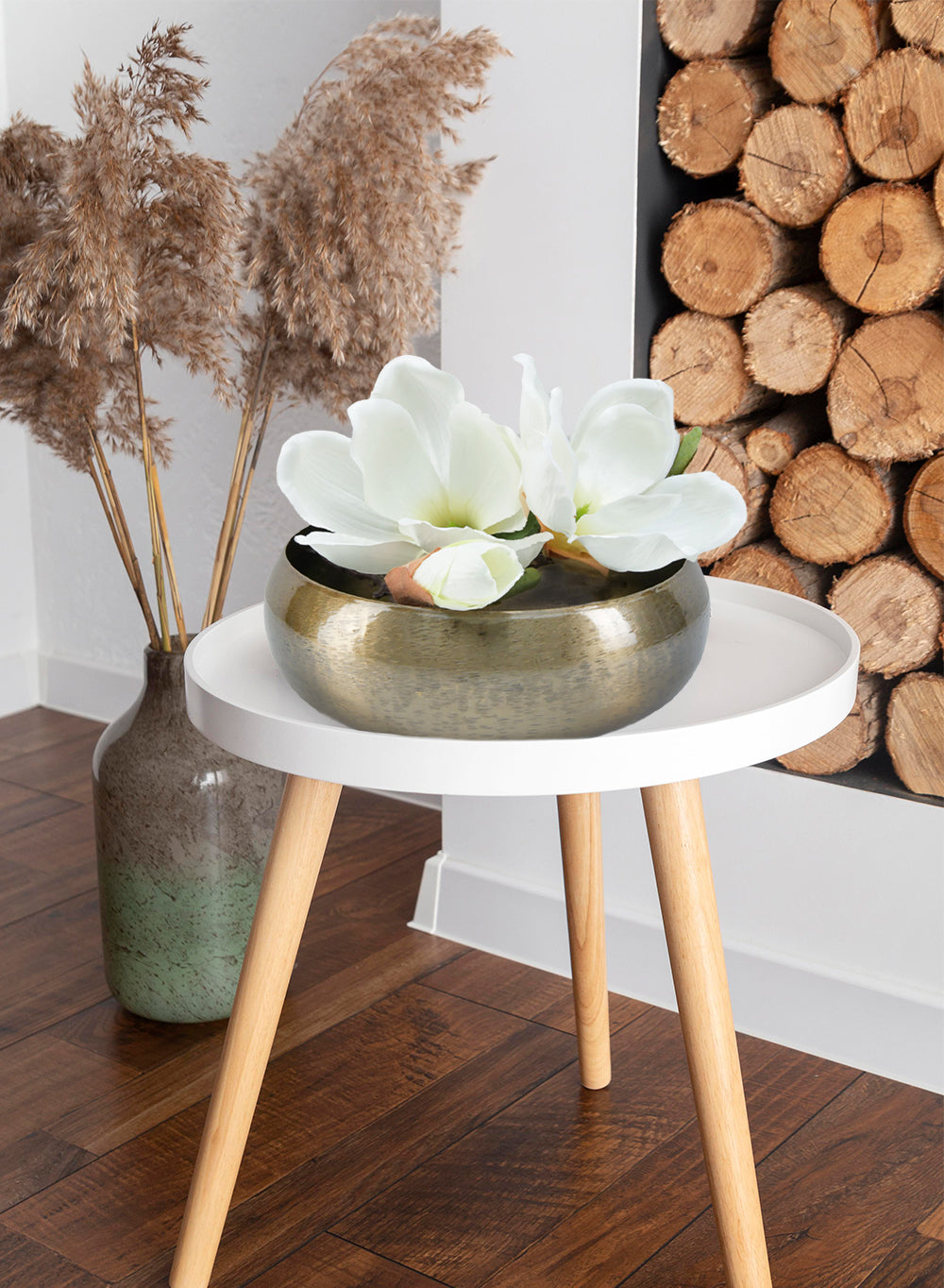 Vintage Gold Round Iron Bowl, in 2 Sizes