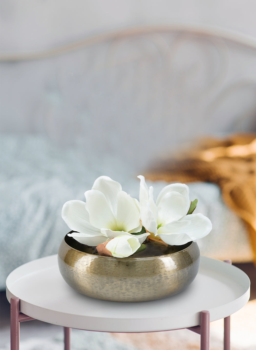 Vintage Gold Round Iron Bowl, in 2 Sizes