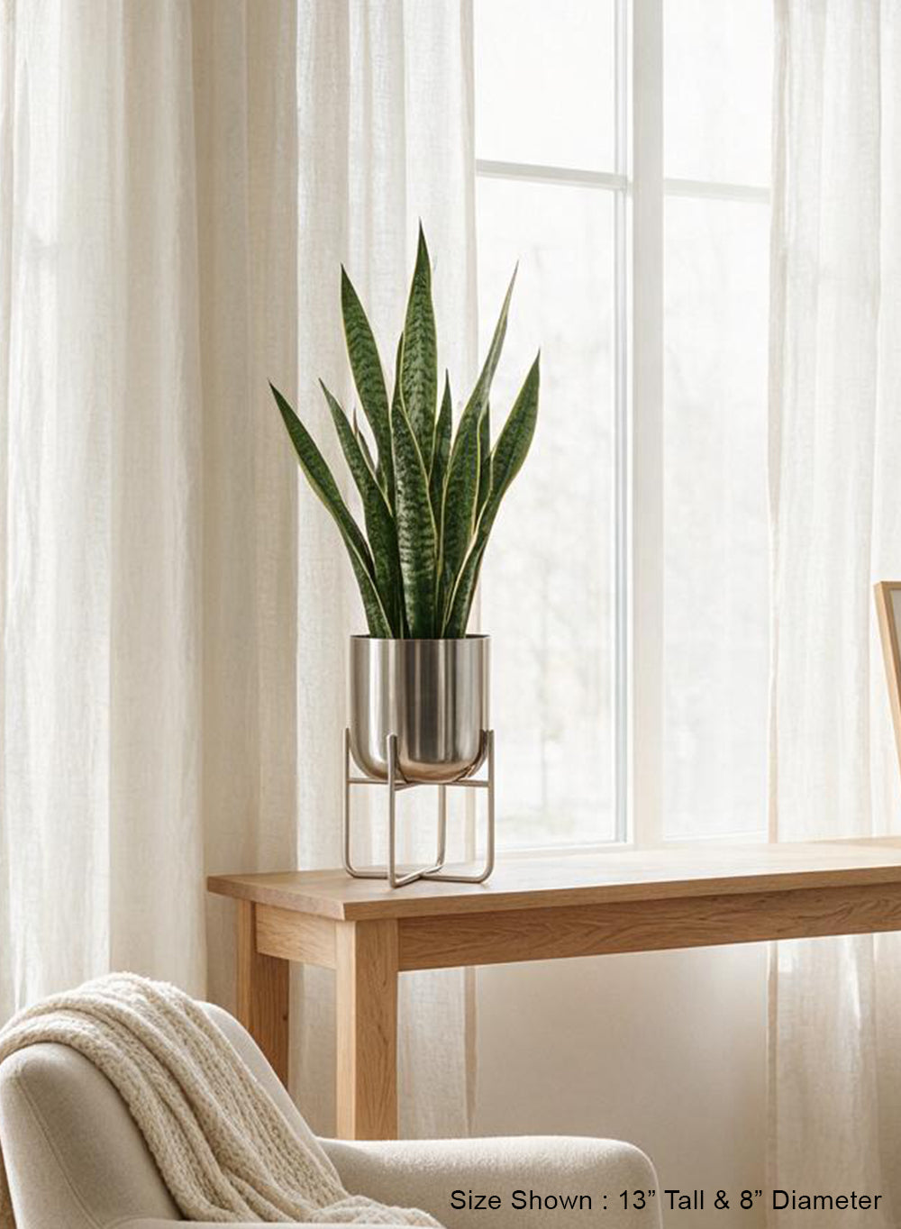 Gold/ Silver Planter with Detachable Metal Stand Collection