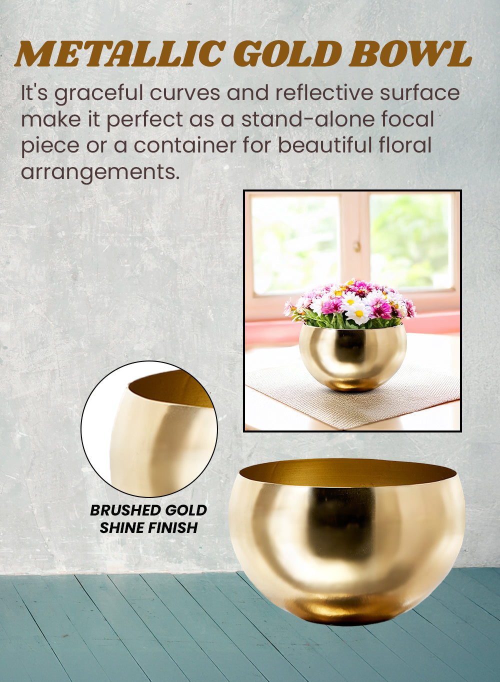 Decorative Shiny Luxe Gold Bowl Collection