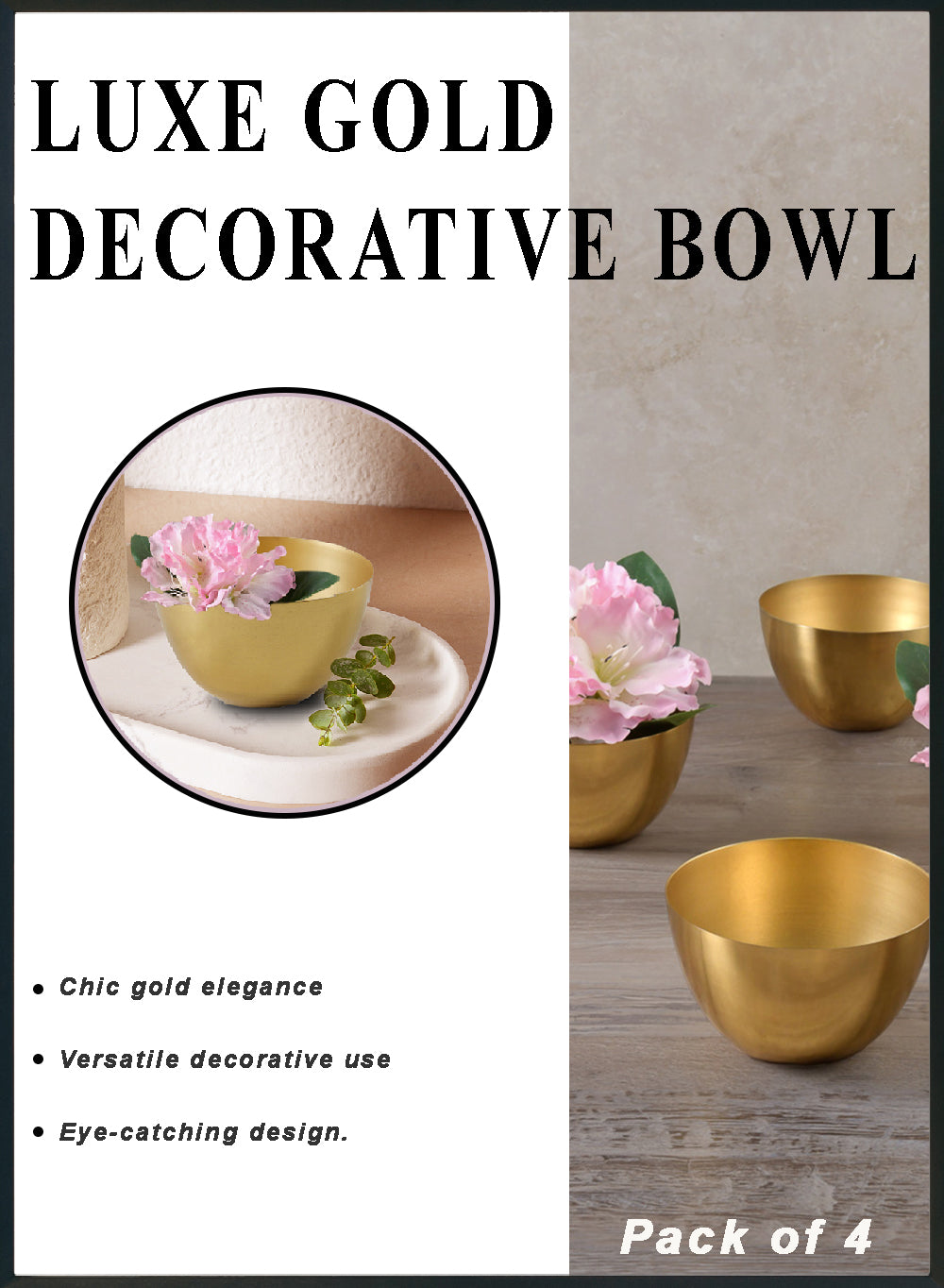 Decorative Shiny Luxe Gold Bowl Collection