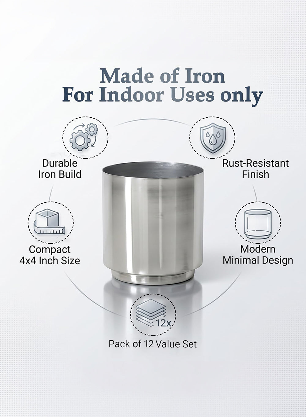 Cylindrical Shiny Finish Vase Collection
