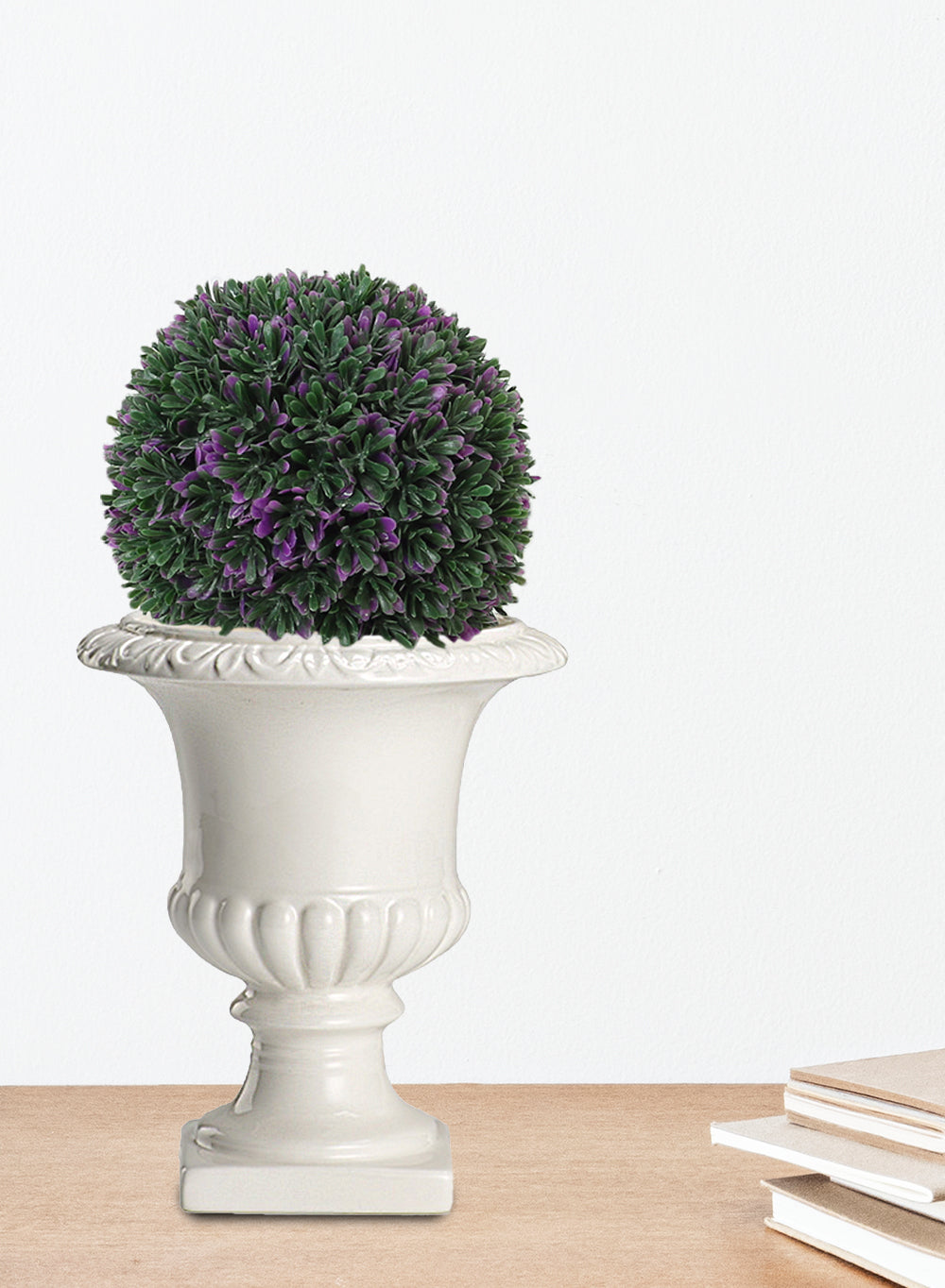White Ceramic Pedestal Urn Vase - in 3 Sizes