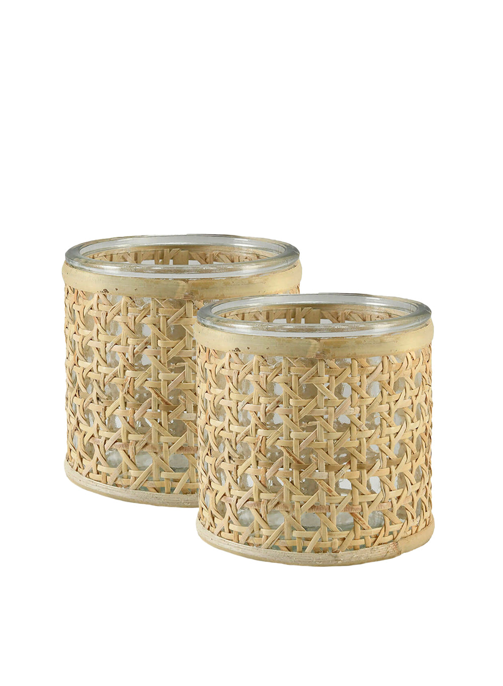 Cottage Cane Wrapped Glass Vase, in 2 Shapes