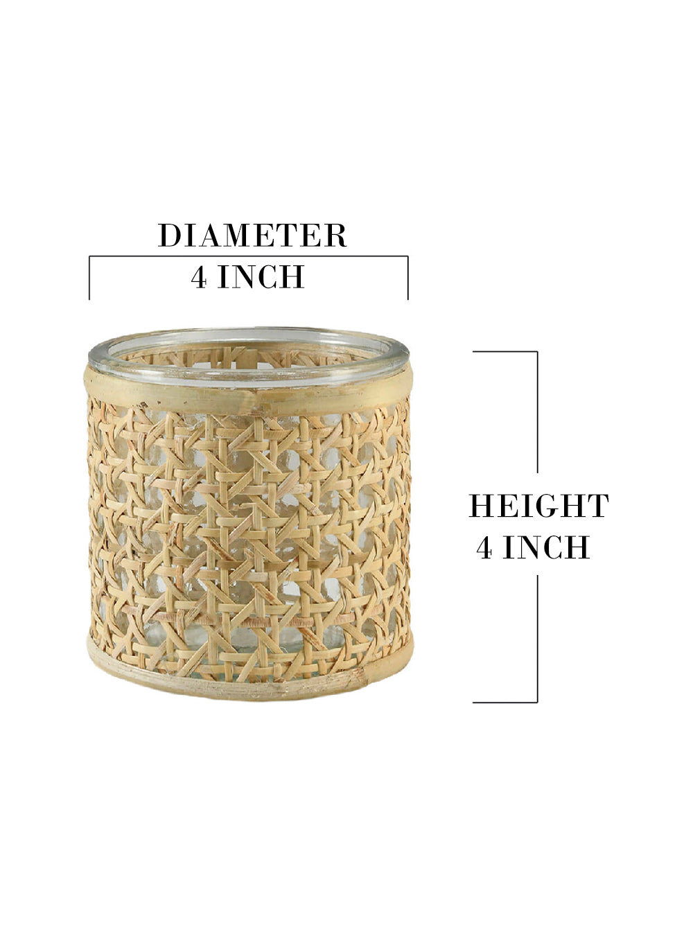 Cottage Cane Wrapped Glass Vase, in 2 Shapes