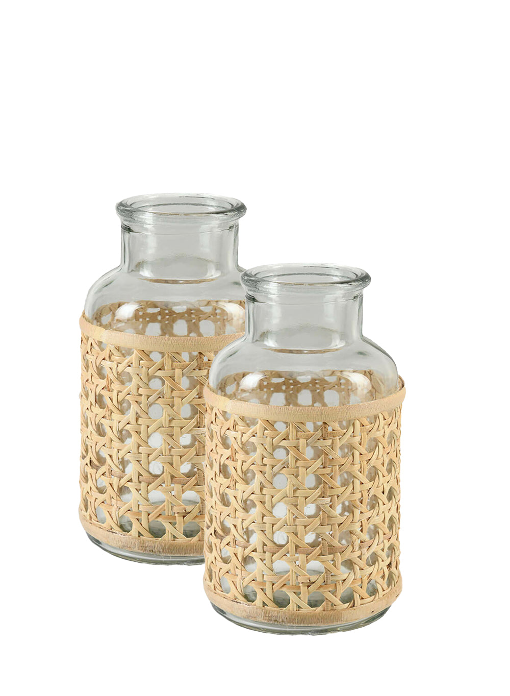 Cottage Cane Wrapped Glass Vase, in 2 Shapes
