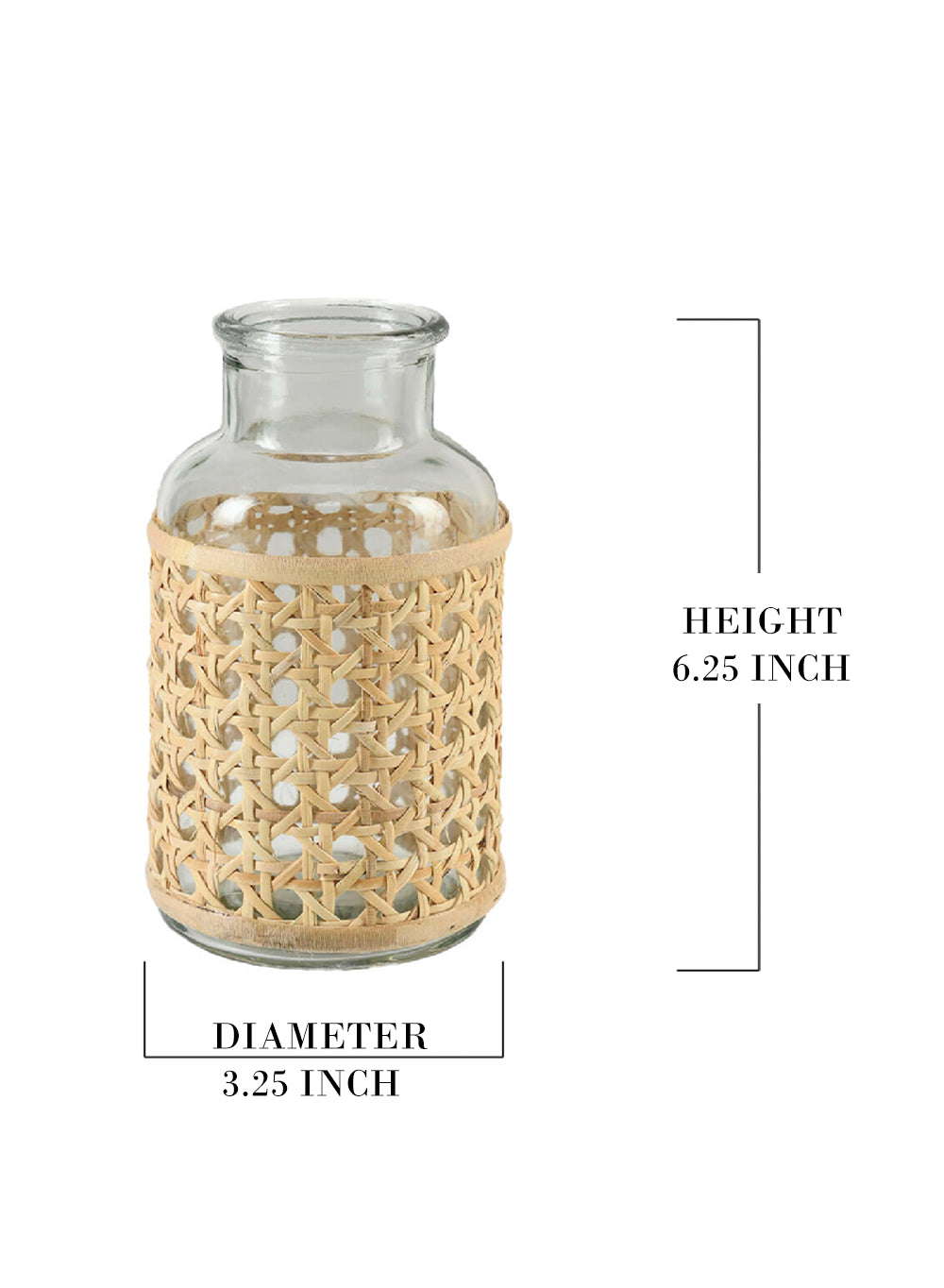 Cottage Cane Wrapped Glass Vase, in 2 Shapes