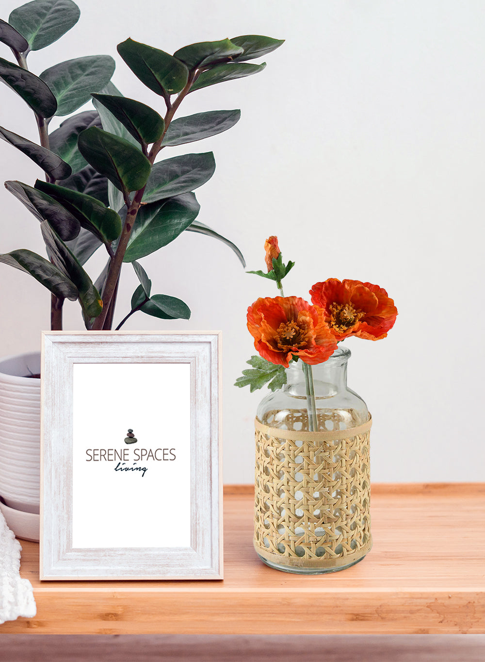 Cottage Cane Wrapped Glass Vase, in 2 Shapes