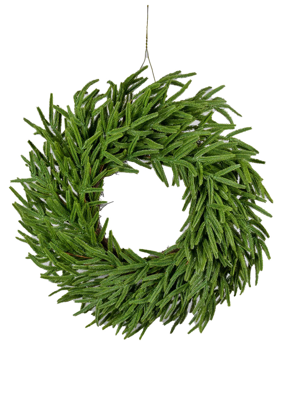 22" Rustic Pine Needle Wreath with Twig Base