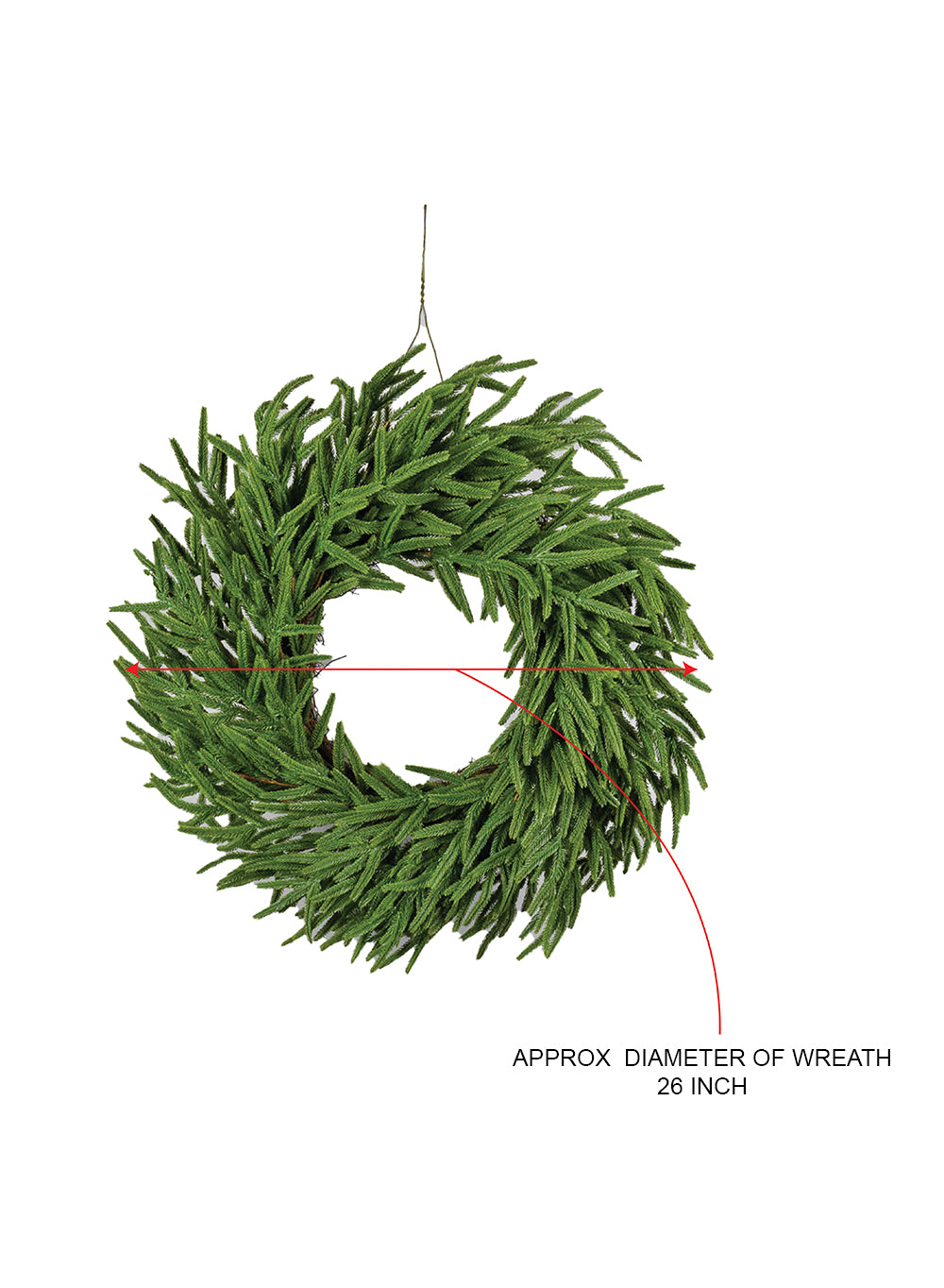 22" Rustic Pine Needle Wreath with Twig Base