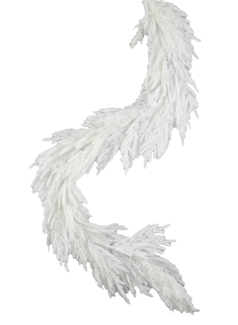74" Snowy White Feathered Pine Garland