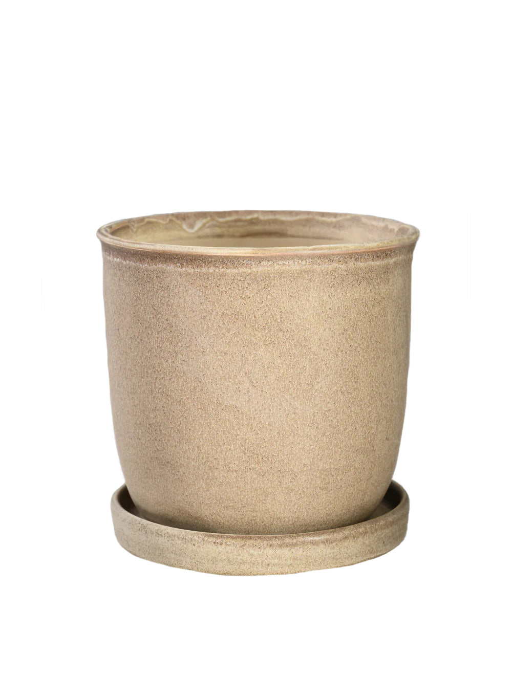 Ceramic Planter with Saucer, Available in 2 Sizes and Colors