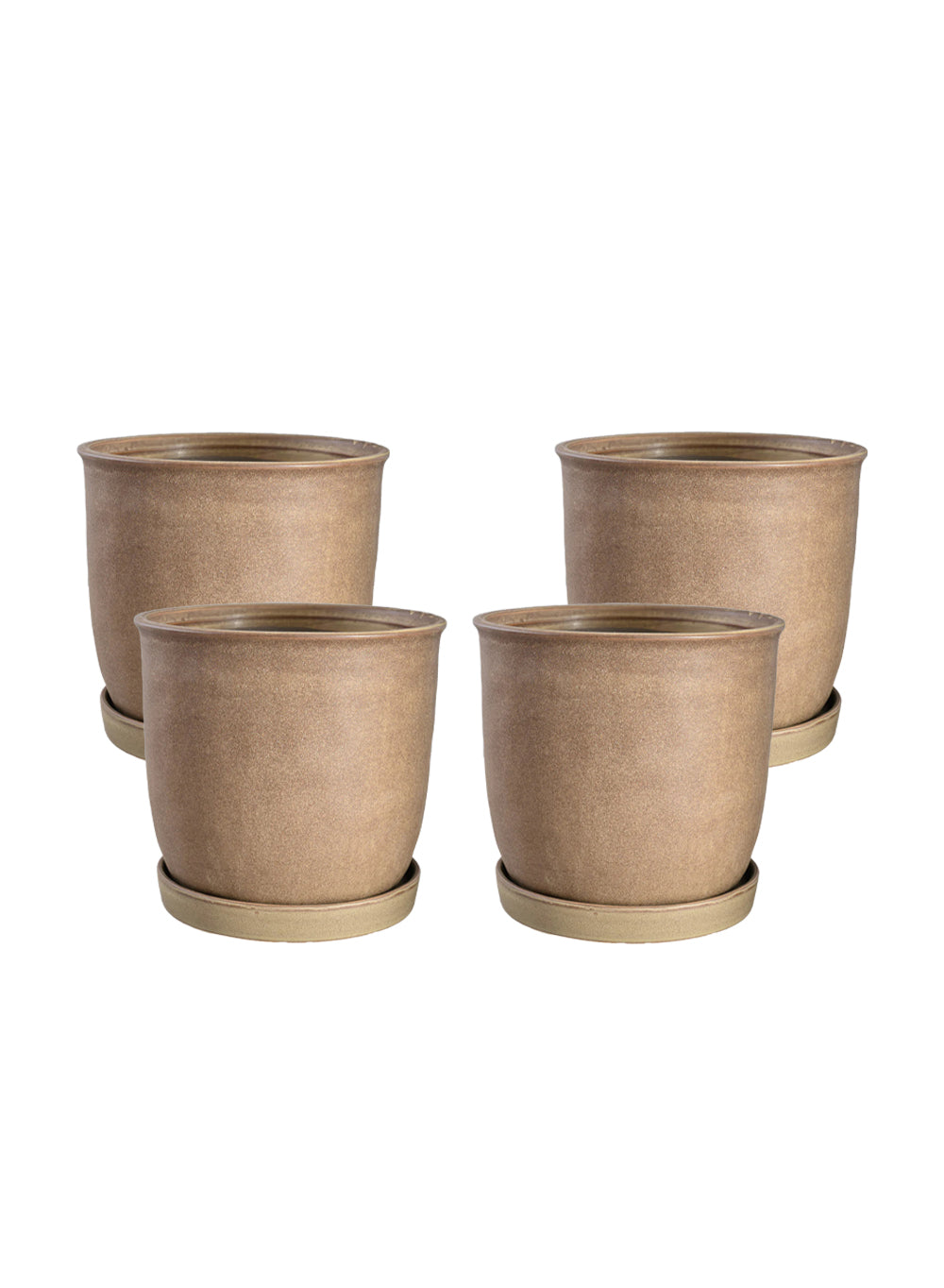 Ceramic Planter with Saucer, Available in 2 Sizes and Colors