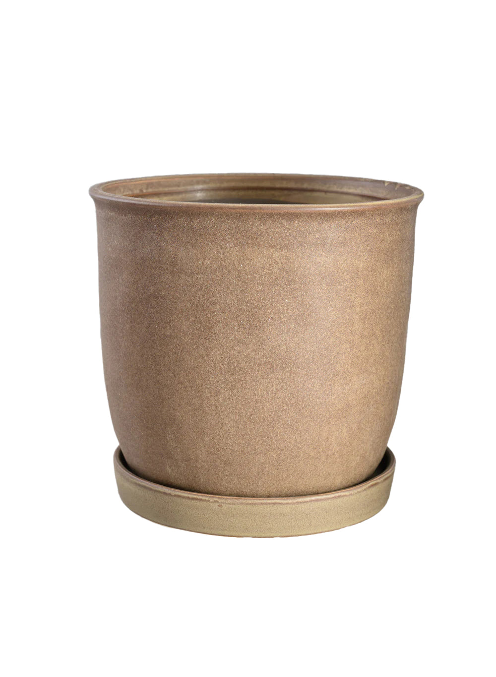 Ceramic Planter with Saucer, Available in 2 Sizes and Colors