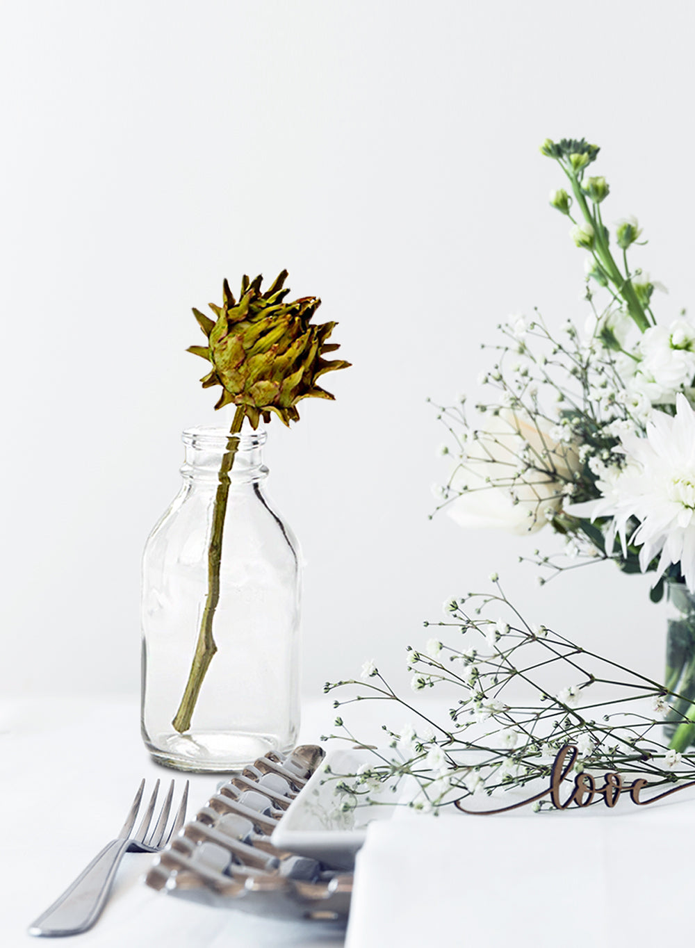 Glass Milk Bottle Bud Vases, 2" Diameter & 4.25" Tall, Pack of 6 & 48