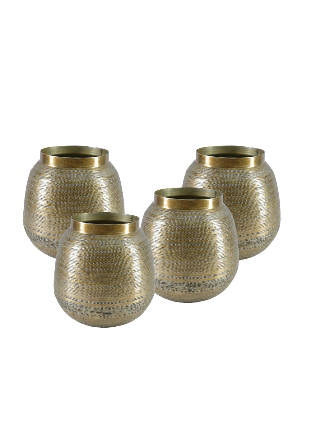Antique Zinc Planter, 8" Diameter (5" Opening) & 8" Tall, Pack of 4
