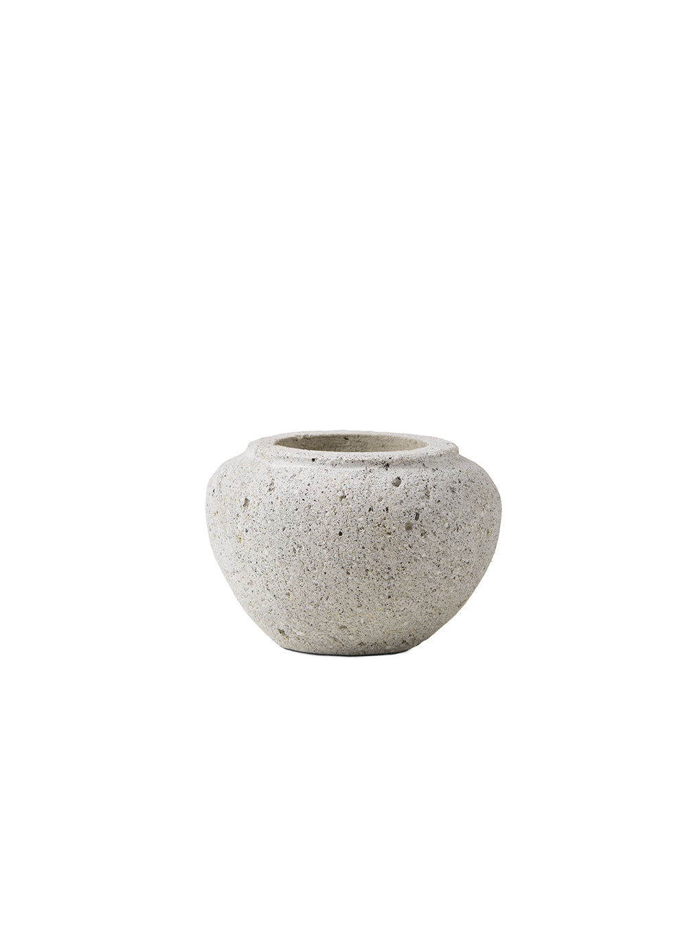 Pumice Stone Fishbowl Vase, 3.75" Tall & 5" Diameter