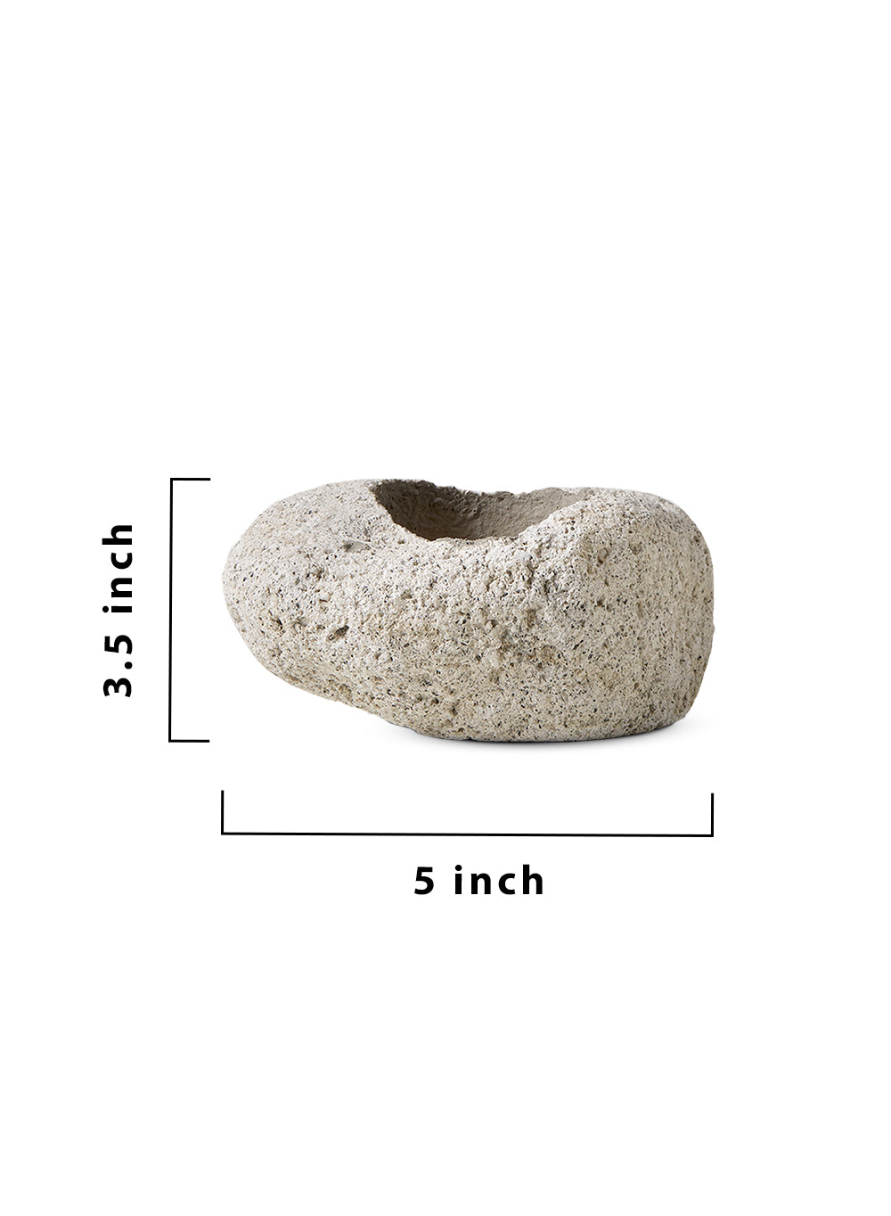 Bundle: Pumice Stone Bowl Vase and Textured Lava Rock