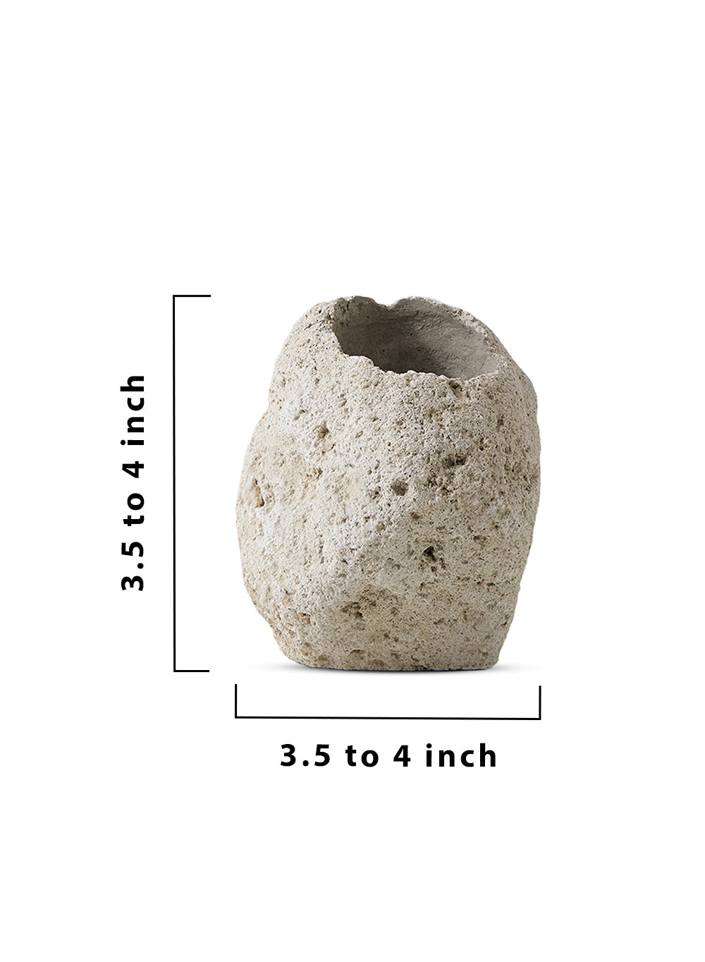 Bundle: Pumice Stone Bowl Vase and Textured Lava Rock