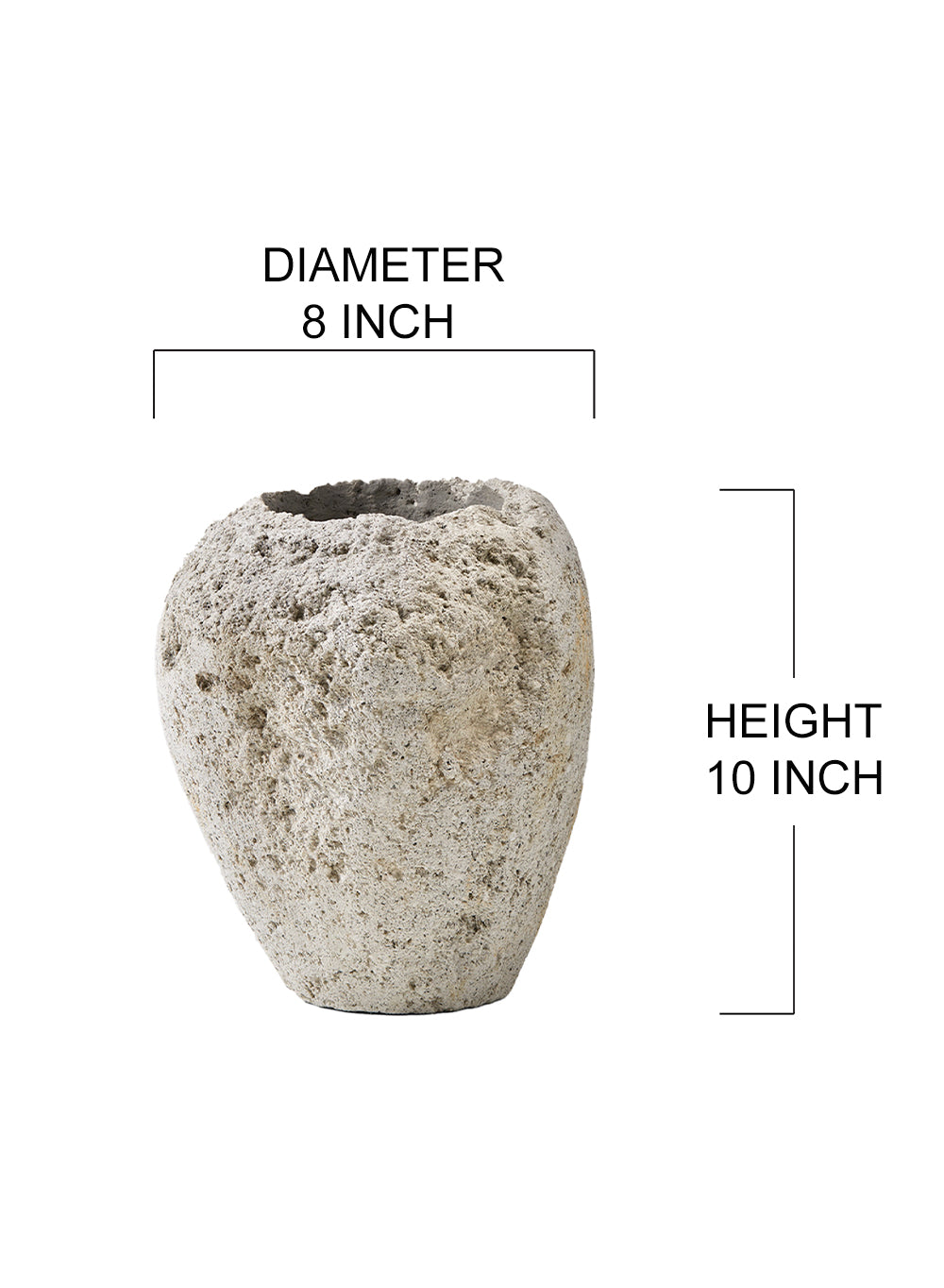 Natural Pumice Urn Vase, 11" Tall