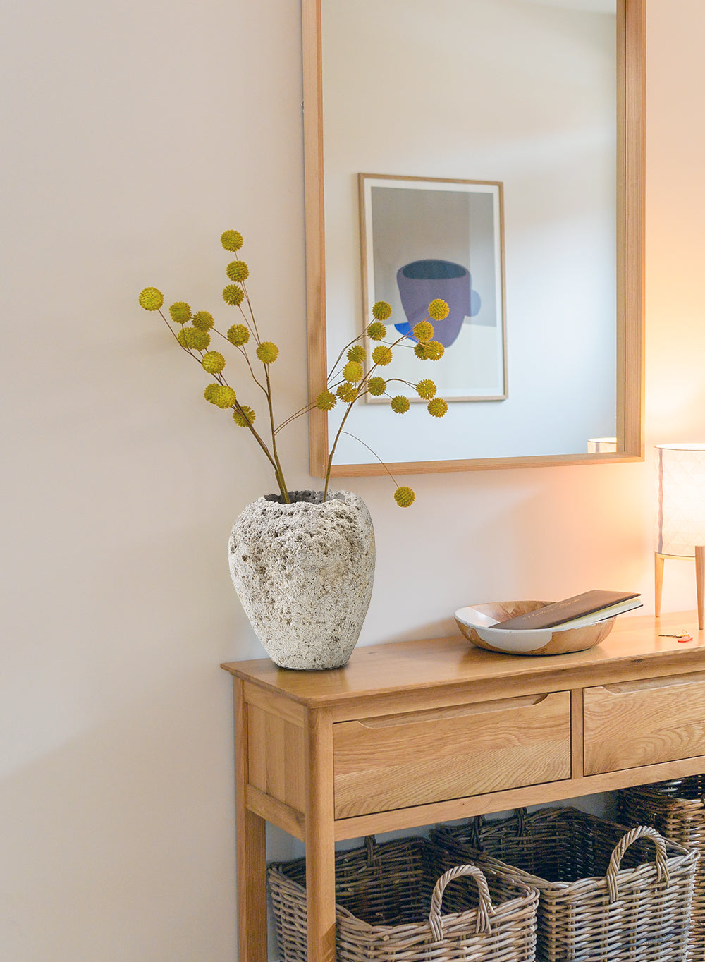 Natural Pumice Urn Vase, 11" Tall