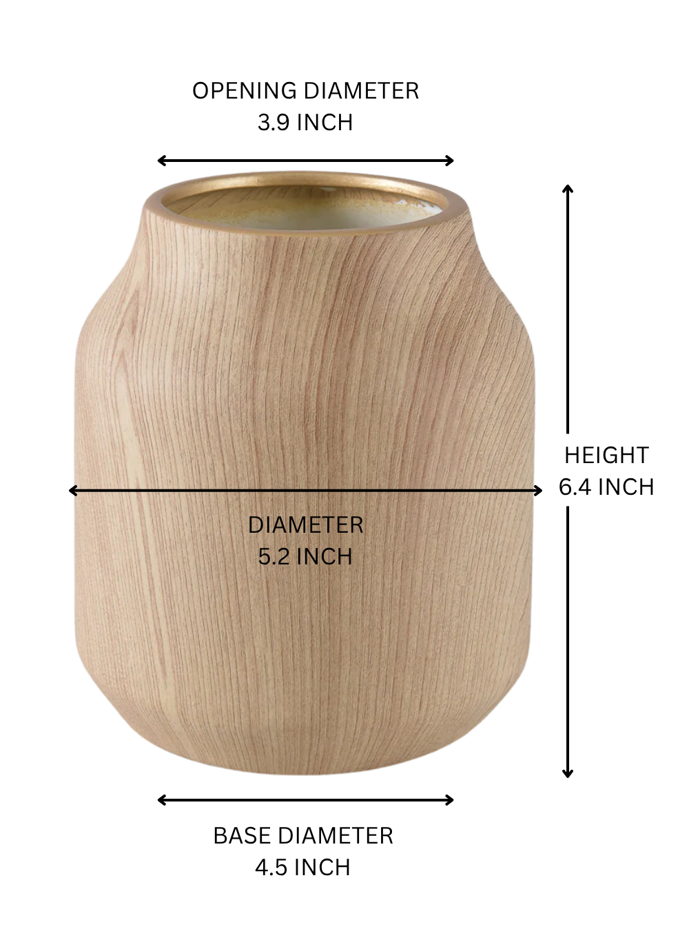 Ceramic Wood-Grain Vase