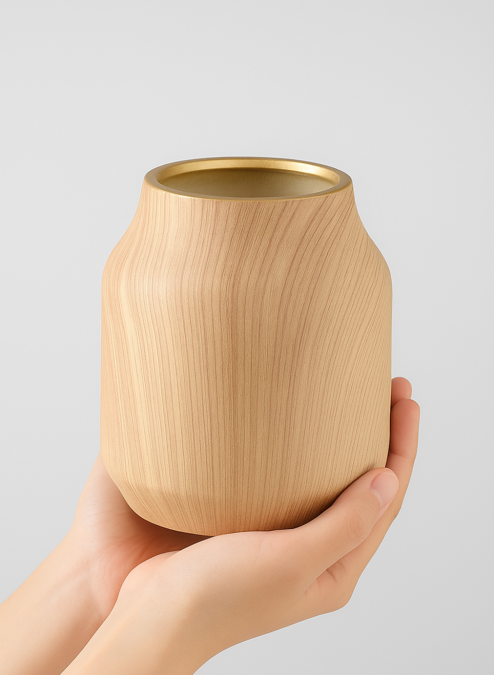 Ceramic Wood-Grain Vase