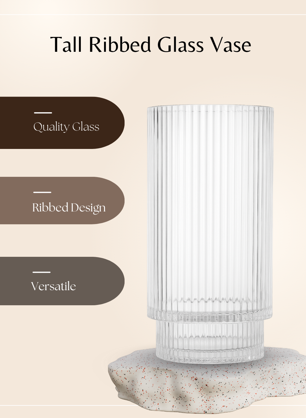 Ribbed Glass Votive Candle Holder, in 3 Colors