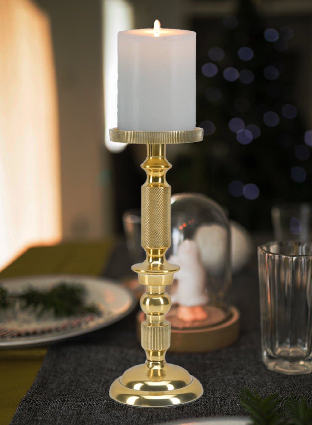 Gold Pillar Holder, In 2 Sizes