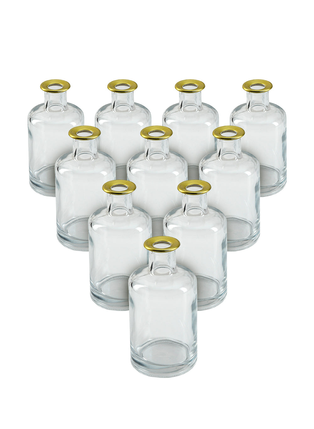 Gold Rimmed Clear Bud Vase, Available in 2 Sets