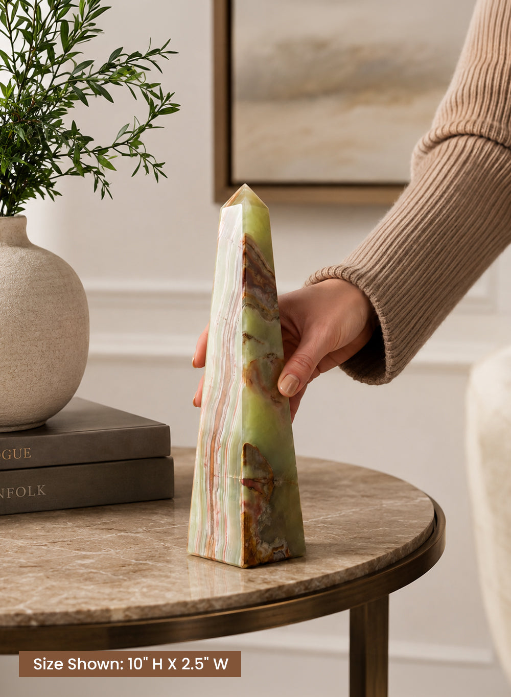 Natural Onyx Obelisk Sculpture Collection