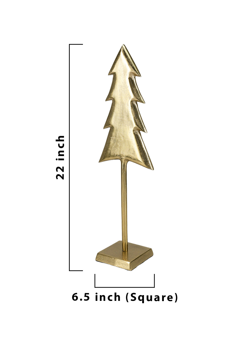 Gold Christmas Tree Decor, 6.5" Square & 22" Tall