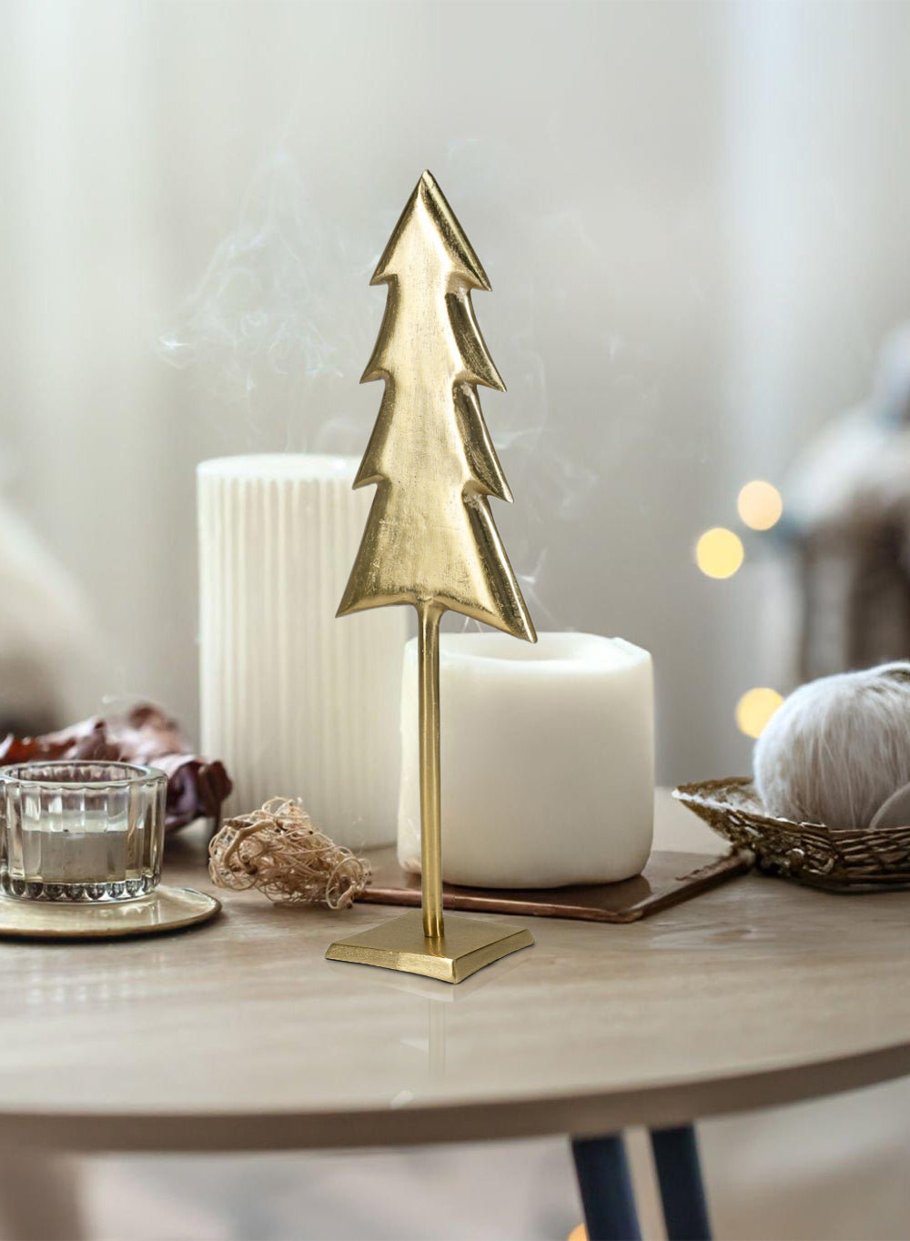 Gold Christmas Tree Decor, 6.5" Square & 22" Tall