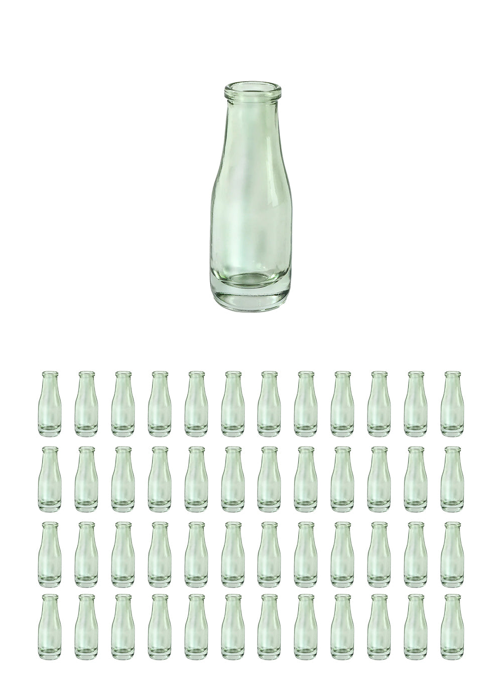 Vintage Green Glass Vase, Set of 6, in 3 Shapes
