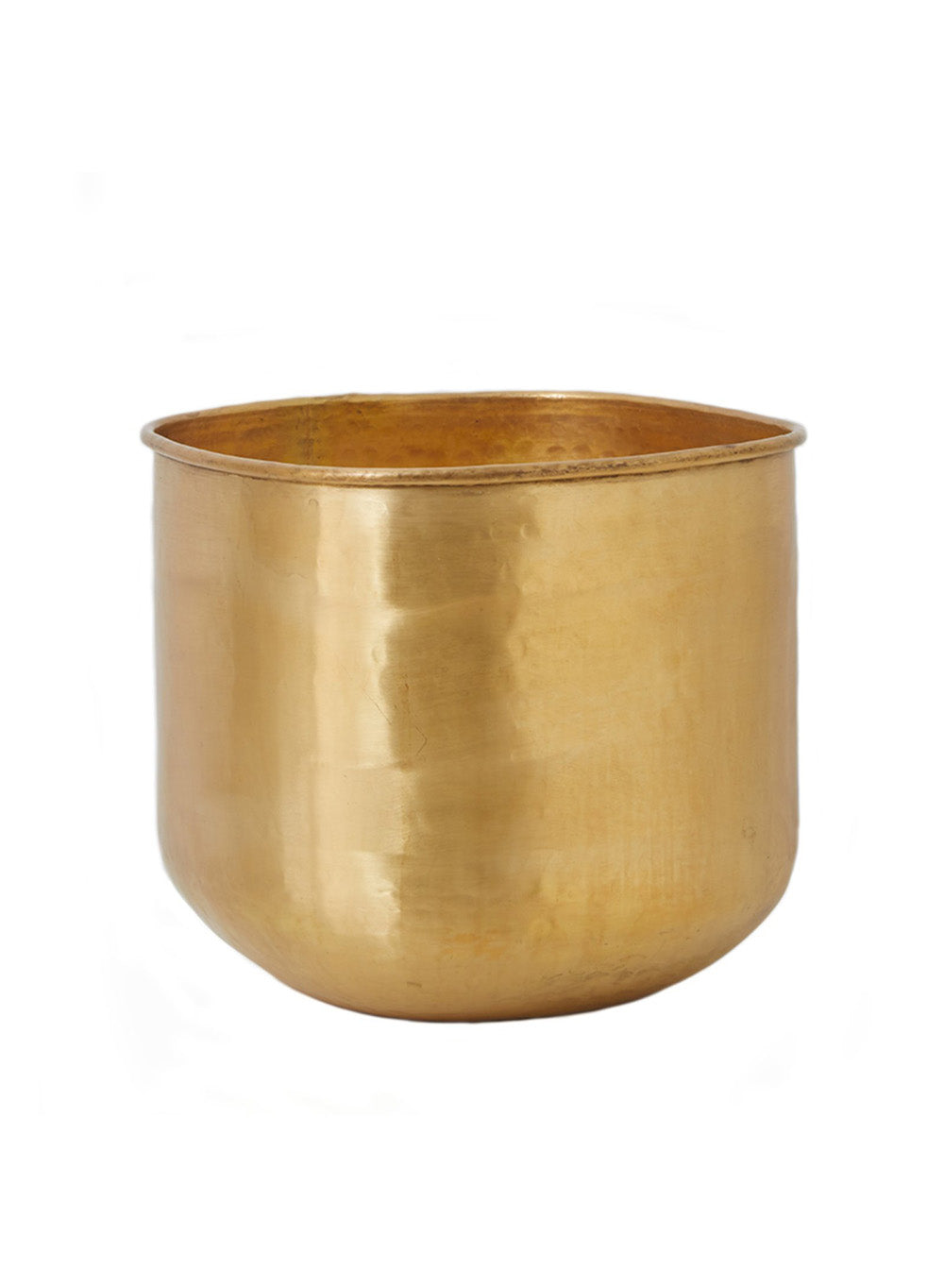 Hammered Brass Antiqued Vase, 10" Long, 10" Wide, 9" Tall