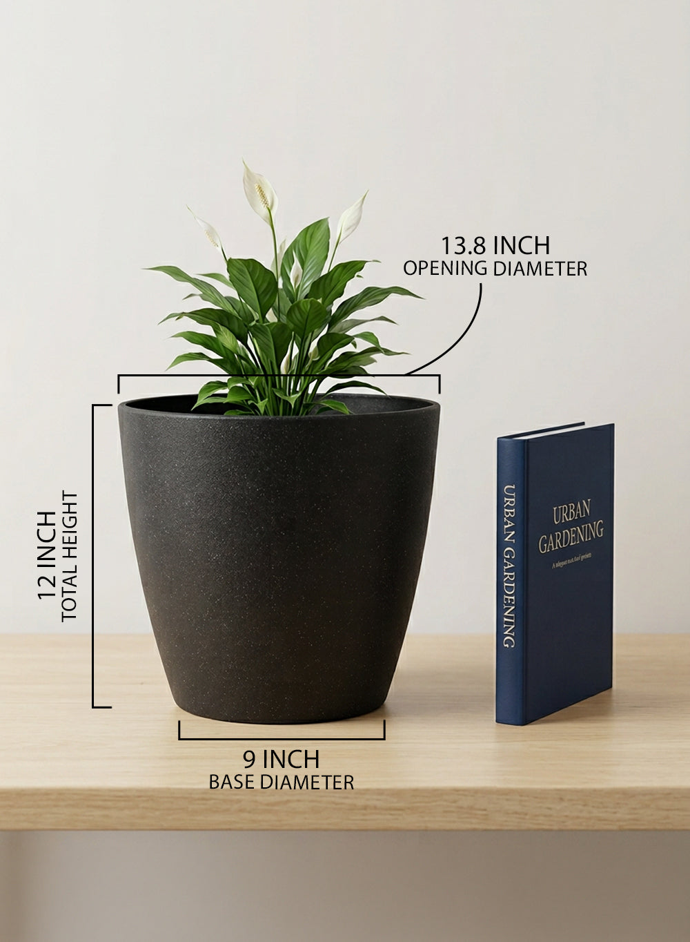 Ebon Tapered PVC Planter Pot Collection