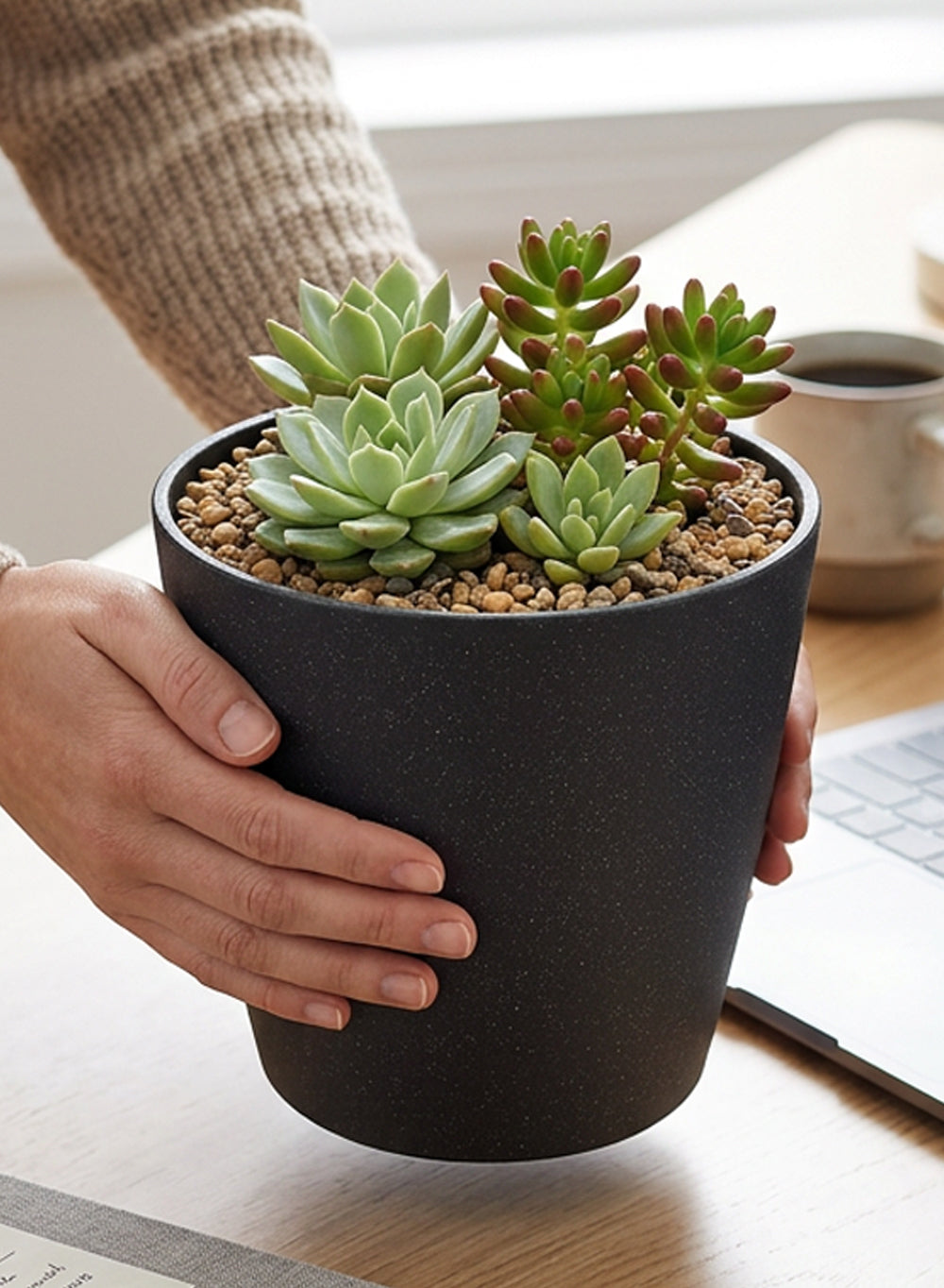 Ebon Tapered PVC Planter Pot Collection