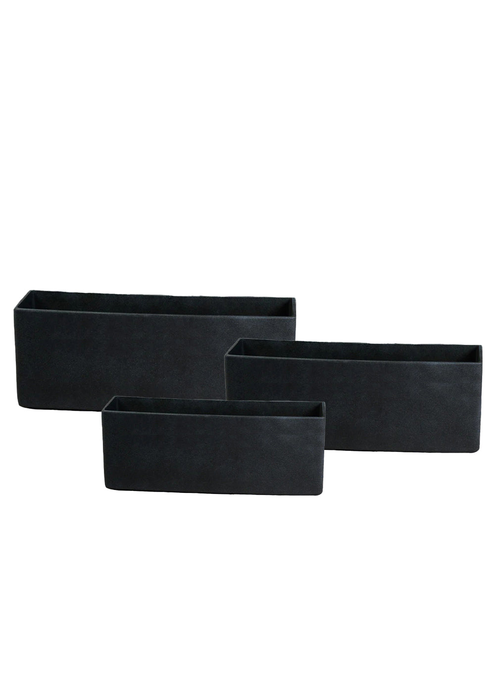 Black Rectangular Lightweight Planter Box, Available in 3 Sizes
