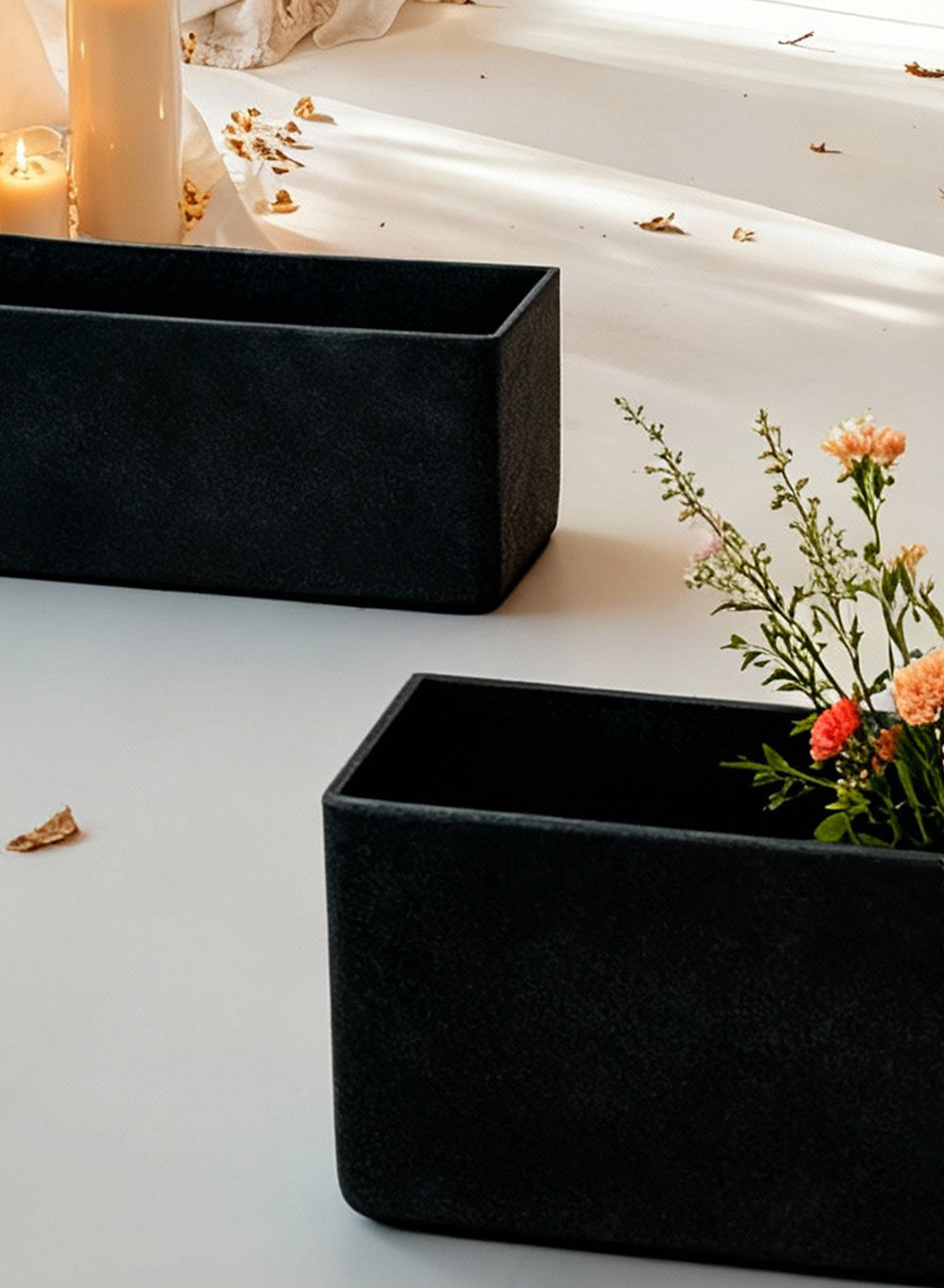 Black Rectangular Lightweight Planter Box, Available in 3 Sizes